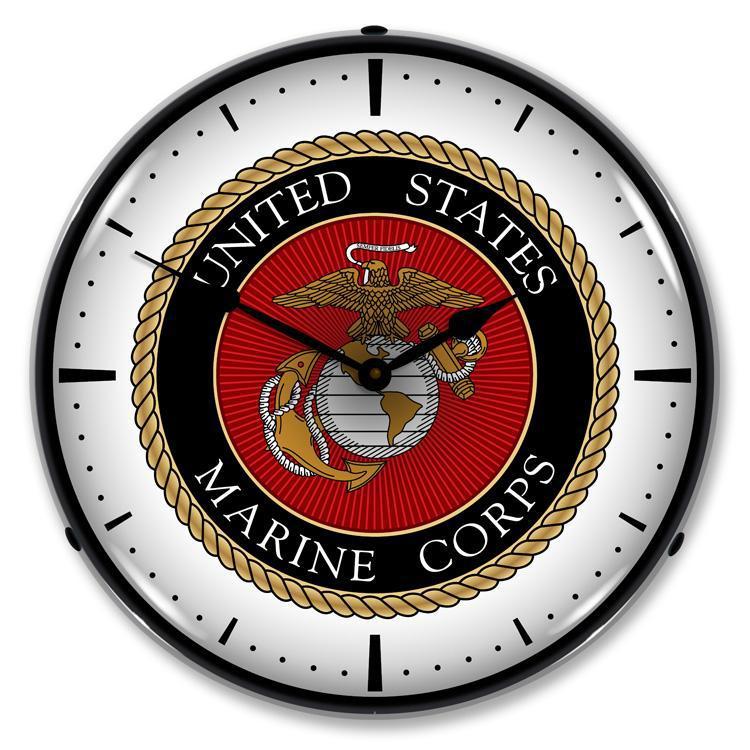 US Marine Corps Seal Backlit LED Clock-LED Clocks-Grease Monkey Garage