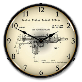 Uzi Submachine Gun 1982 Patent LED Clock-LED Clocks-Grease Monkey Garage