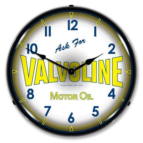 Valvoline Motor Oil Backlit LED Clock-LED Clocks-Grease Monkey Garage