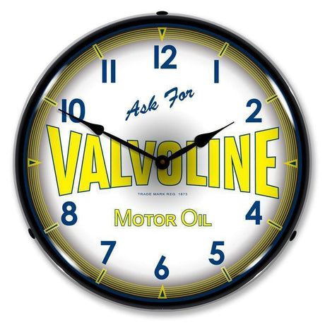 Valvoline Motor Oil Backlit LED Clock-LED Clocks-Grease Monkey Garage
