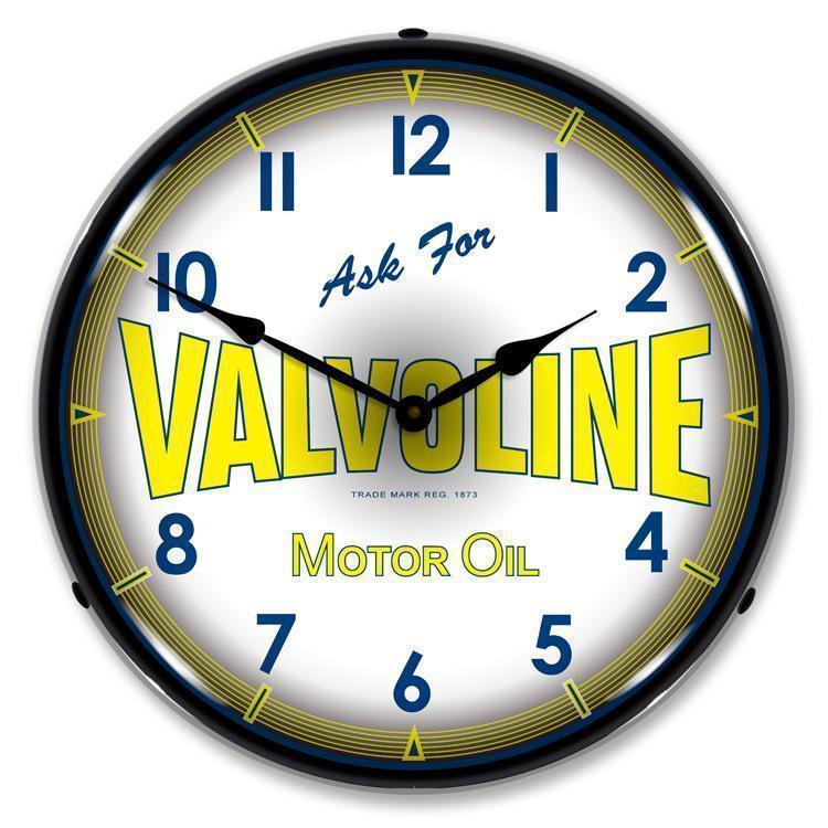 Valvoline Motor Oil Backlit LED Clock-LED Clocks-Grease Monkey Garage