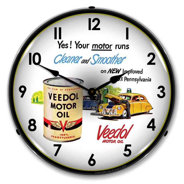 Veedol Motor Oil LED Clock-LED Clocks-Grease Monkey Garage
