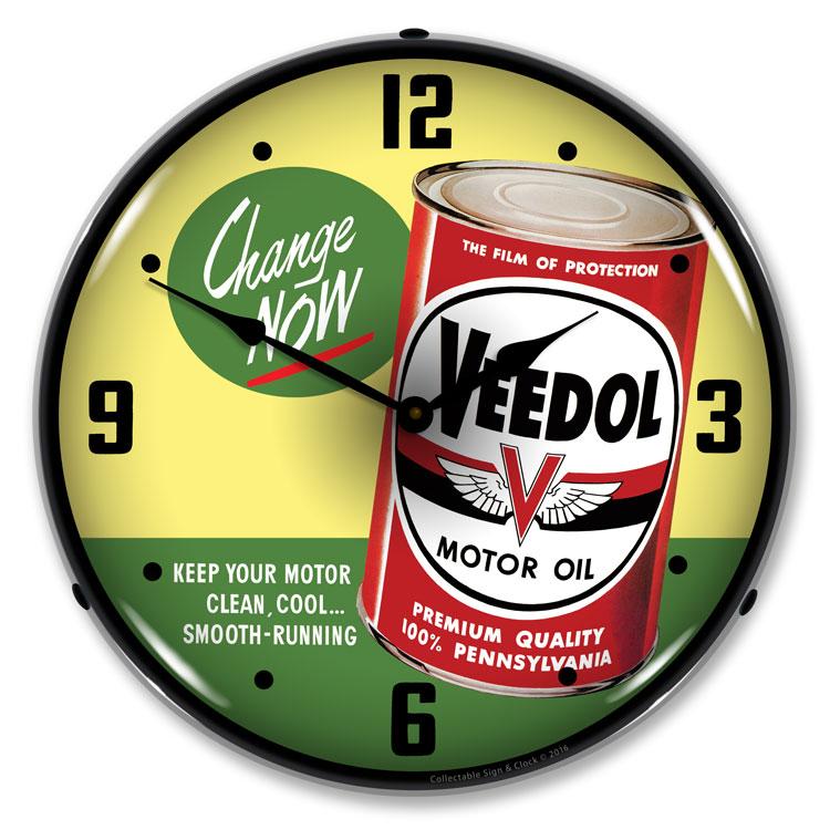Veedol Oil Change Now LED Clock-LED Clocks-Grease Monkey Garage