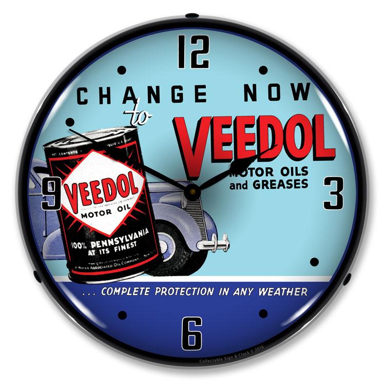 Veedol Oil and Grease LED Clock-LED Clocks-Grease Monkey Garage