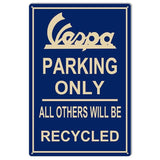 Vespa Parking Only Metal Sign-Metal Signs-Grease Monkey Garage