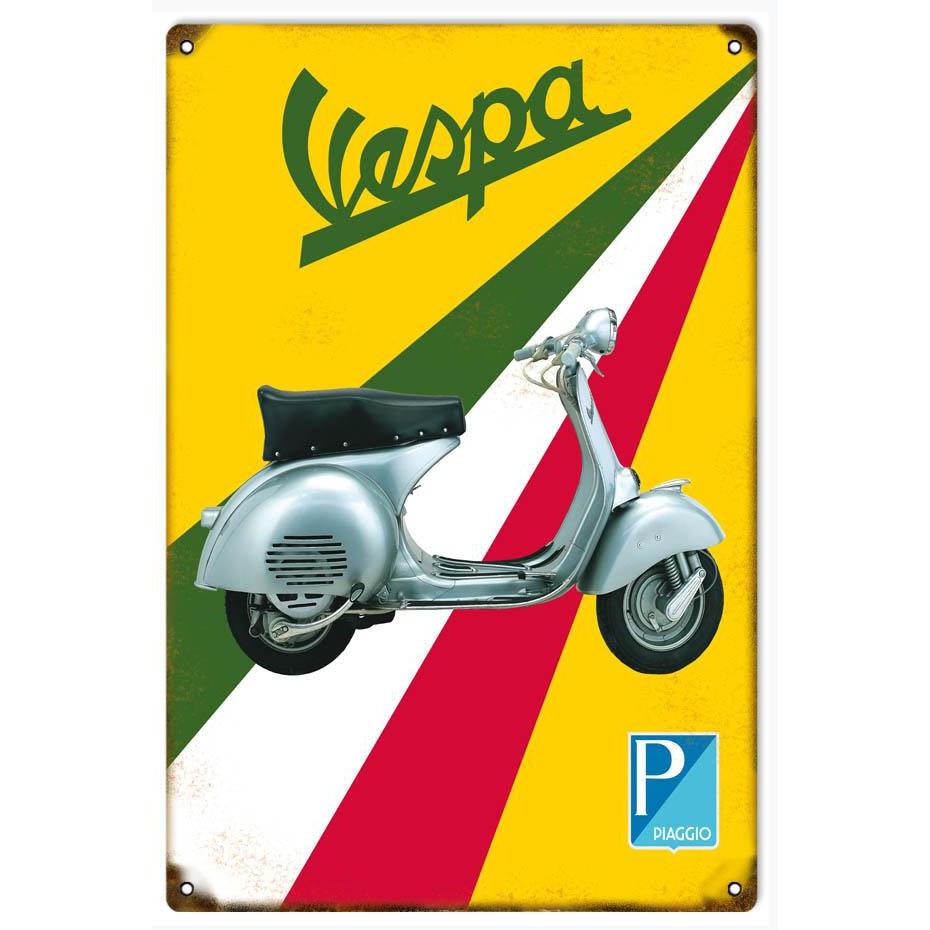 Vespa Scooter Metal Sign-Metal Signs-Grease Monkey Garage