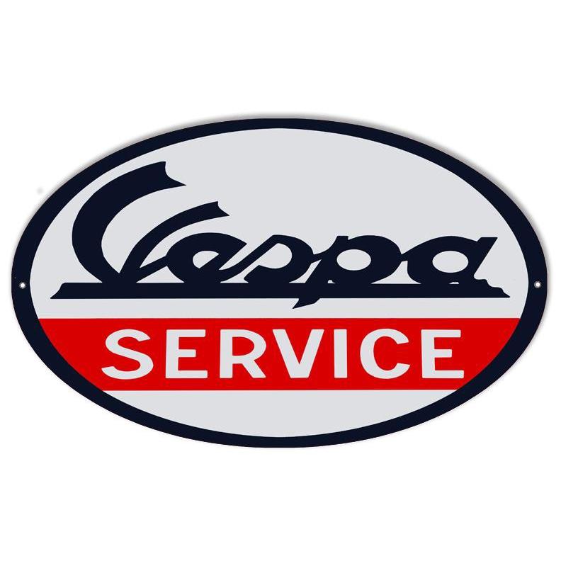 Vespa Service Metal Sign-Metal Signs-Grease Monkey Garage