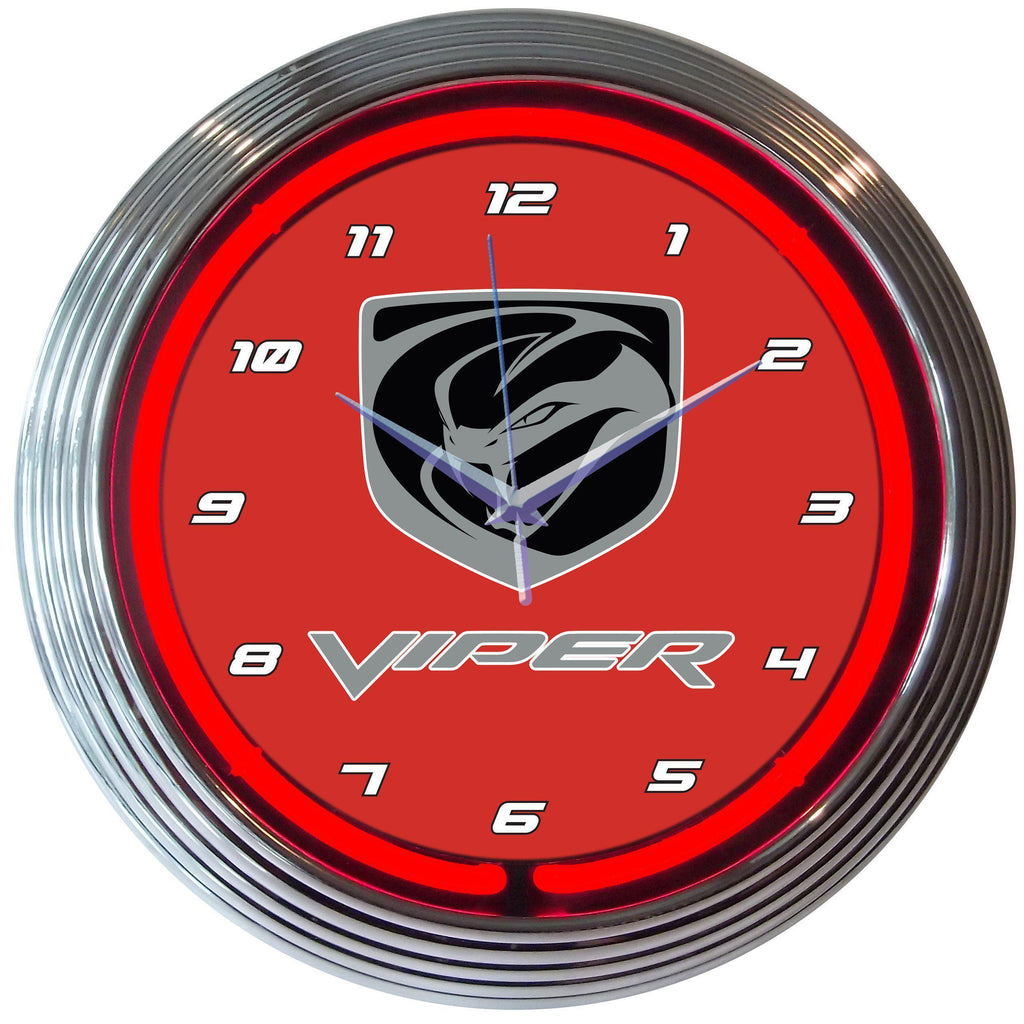 Viper Neon Clock-Clocks-Grease Monkey Garage