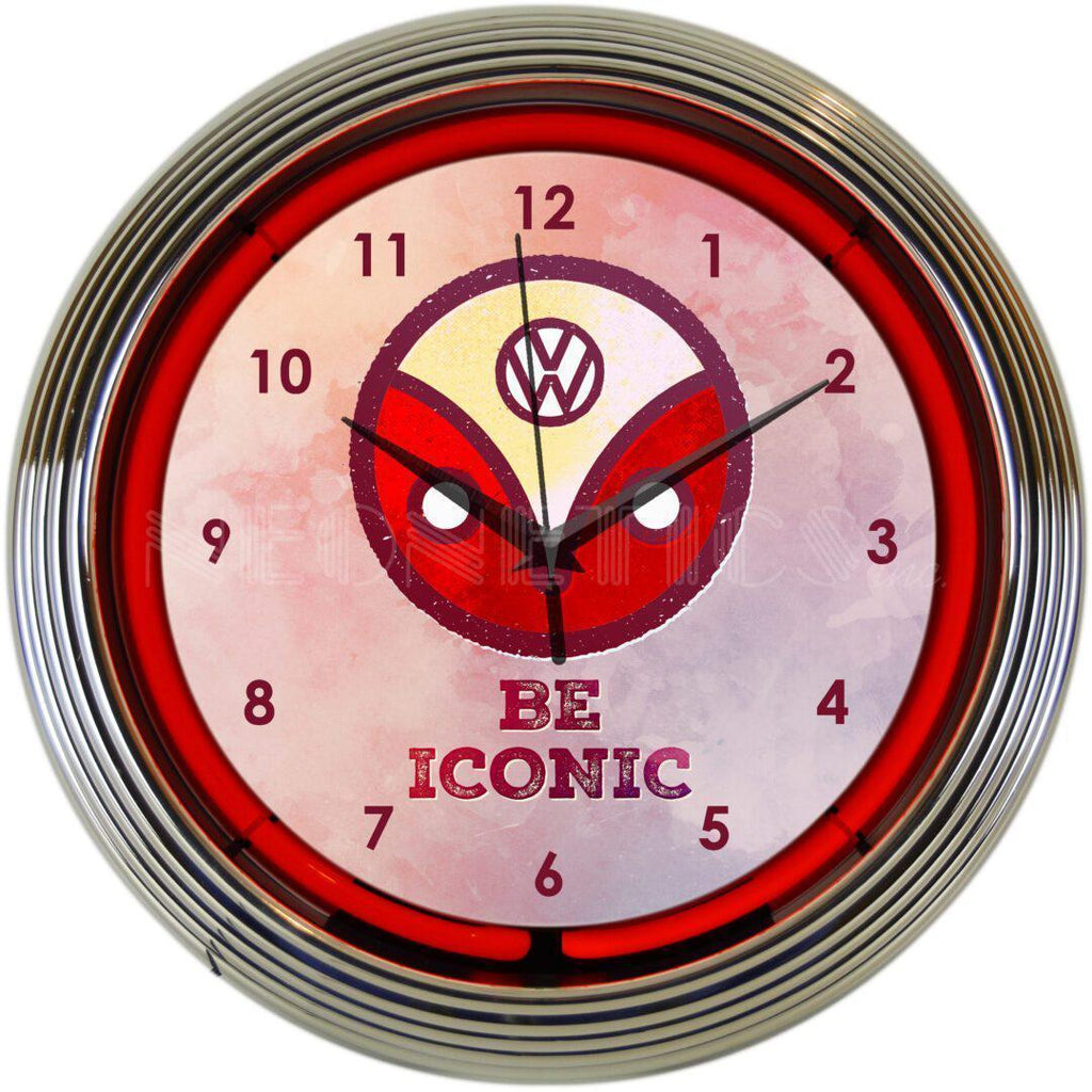 Volkswagen Be Iconic Neon Clock-Clocks-Grease Monkey Garage