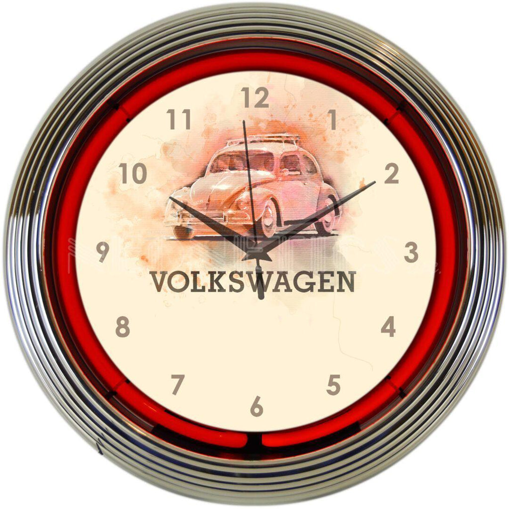 Volkswagen Beetle Neon Clock-Clocks-Grease Monkey Garage