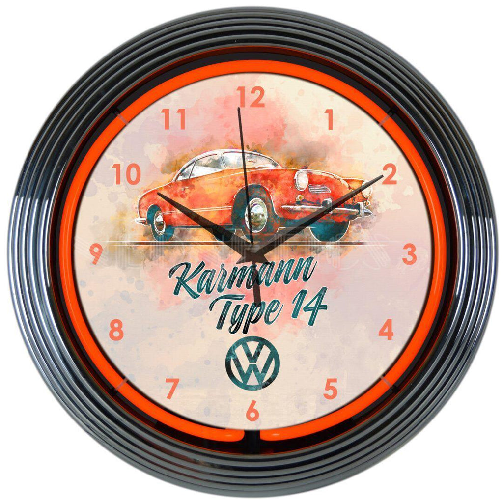 Volkswagen Karmann Neon Clock-Clocks-Grease Monkey Garage