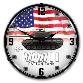 WWII Patton Tank LED Clock-LED Clocks-Grease Monkey Garage