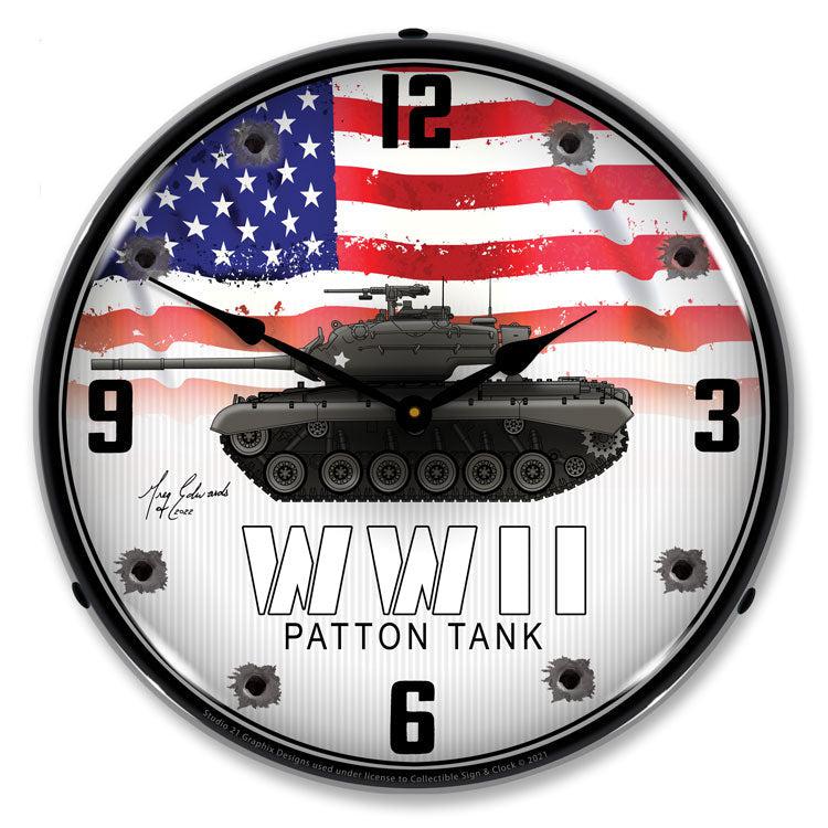 WWII Patton Tank LED Clock-LED Clocks-Grease Monkey Garage