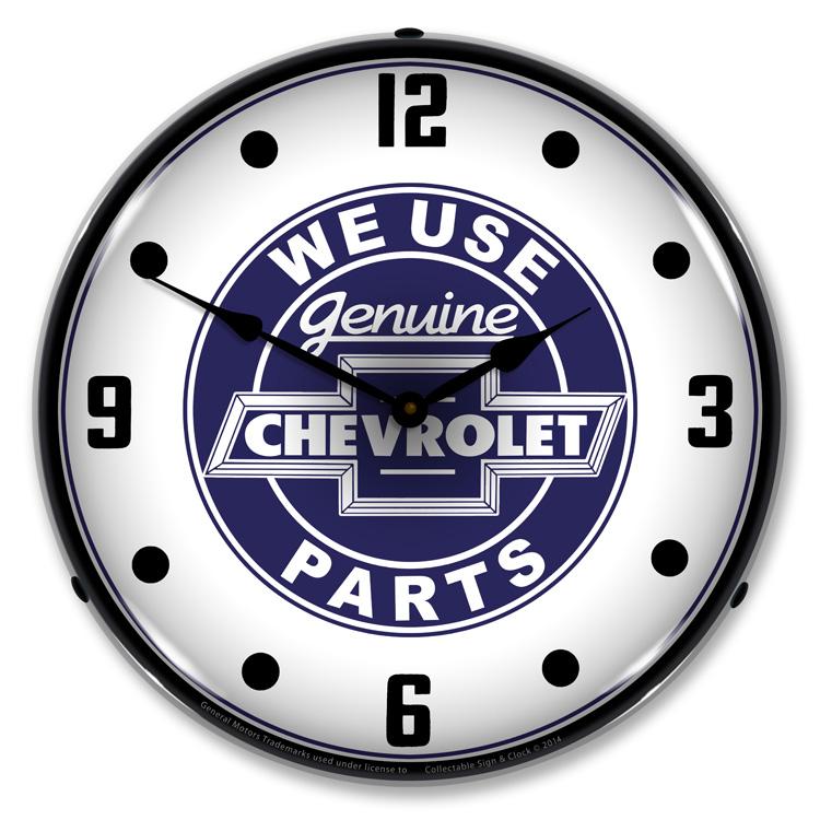 We Use Chevrolet Parts LED Clock-LED Clocks-Grease Monkey Garage