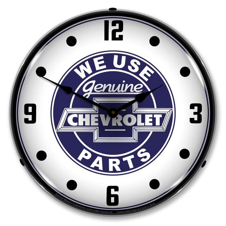 We Use Chevrolet Parts LED Clock-LED Clocks-Grease Monkey Garage