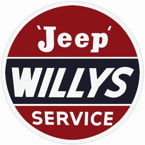 Willys Jeep Service Metal Sign-Metal Signs-Grease Monkey Garage