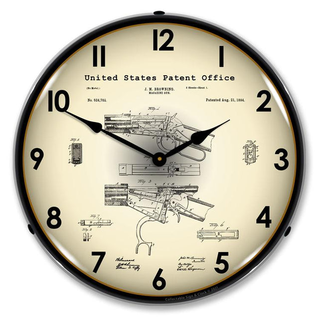 Winchester Lever Action Rifle 1894 Patent LED Clock-LED Clocks-Grease Monkey Garage