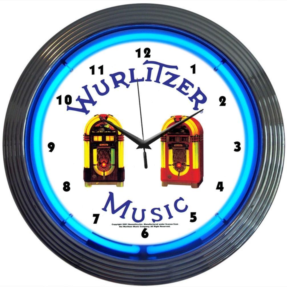 Wurlitzer Jukebox Neon Clock-Clocks-Grease Monkey Garage
