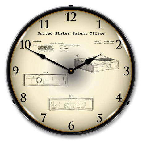 Xbox 360 Electronic 2010 Patent Backlit LED Clock-LED Clocks-Grease Monkey Garage