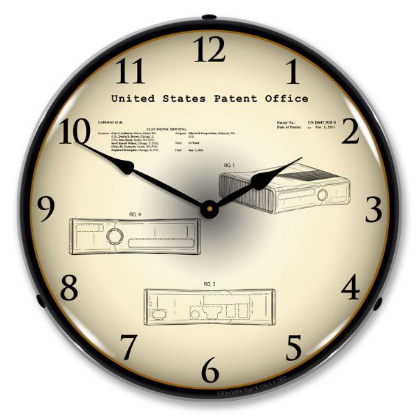 Xbox 360 Electronic 2010 Patent Backlit LED Clock-LED Clocks-Grease Monkey Garage