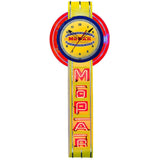 Yellow Vertical Mopar Neon Clock Sign-Neon Clock Signs-Grease Monkey Garage